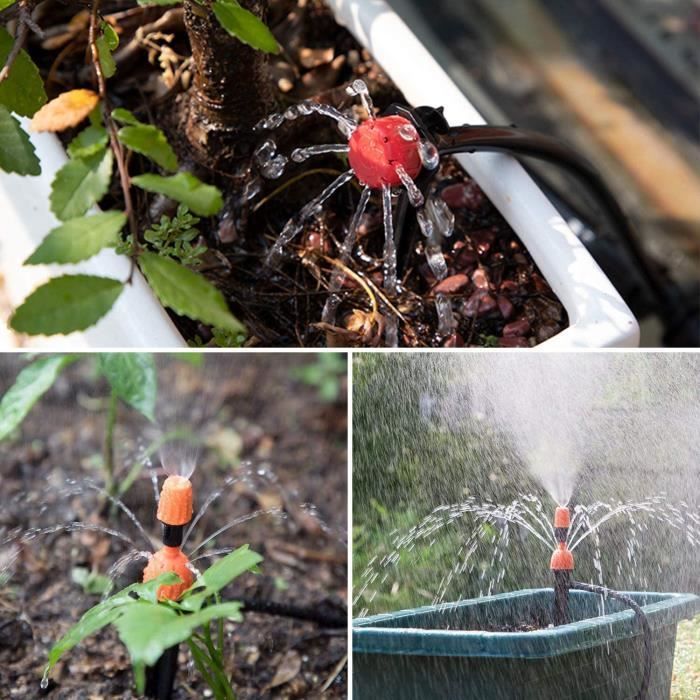 Kit de sistema de riego por goteo de 40 m para jardinería, césped, paisajismo y huertos.