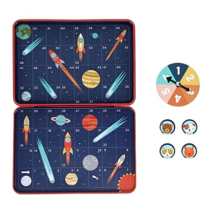 Jeu de Voyage Magnétique - Petit Collage - Rocket Race - Thème Spatial - 2-4 Joueurs