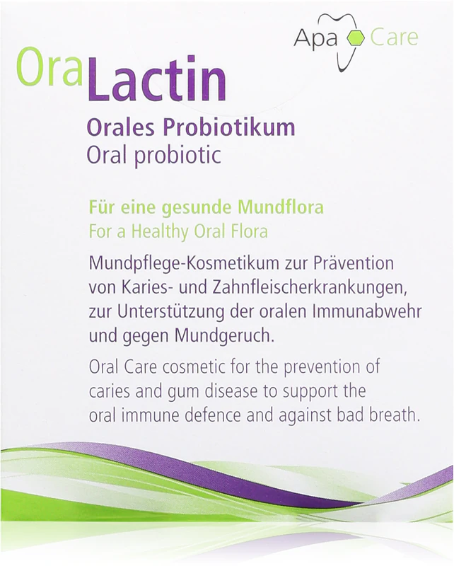 ApaCare OraLactin Probiótico Oral: cuidado preventivo contra cáries.
