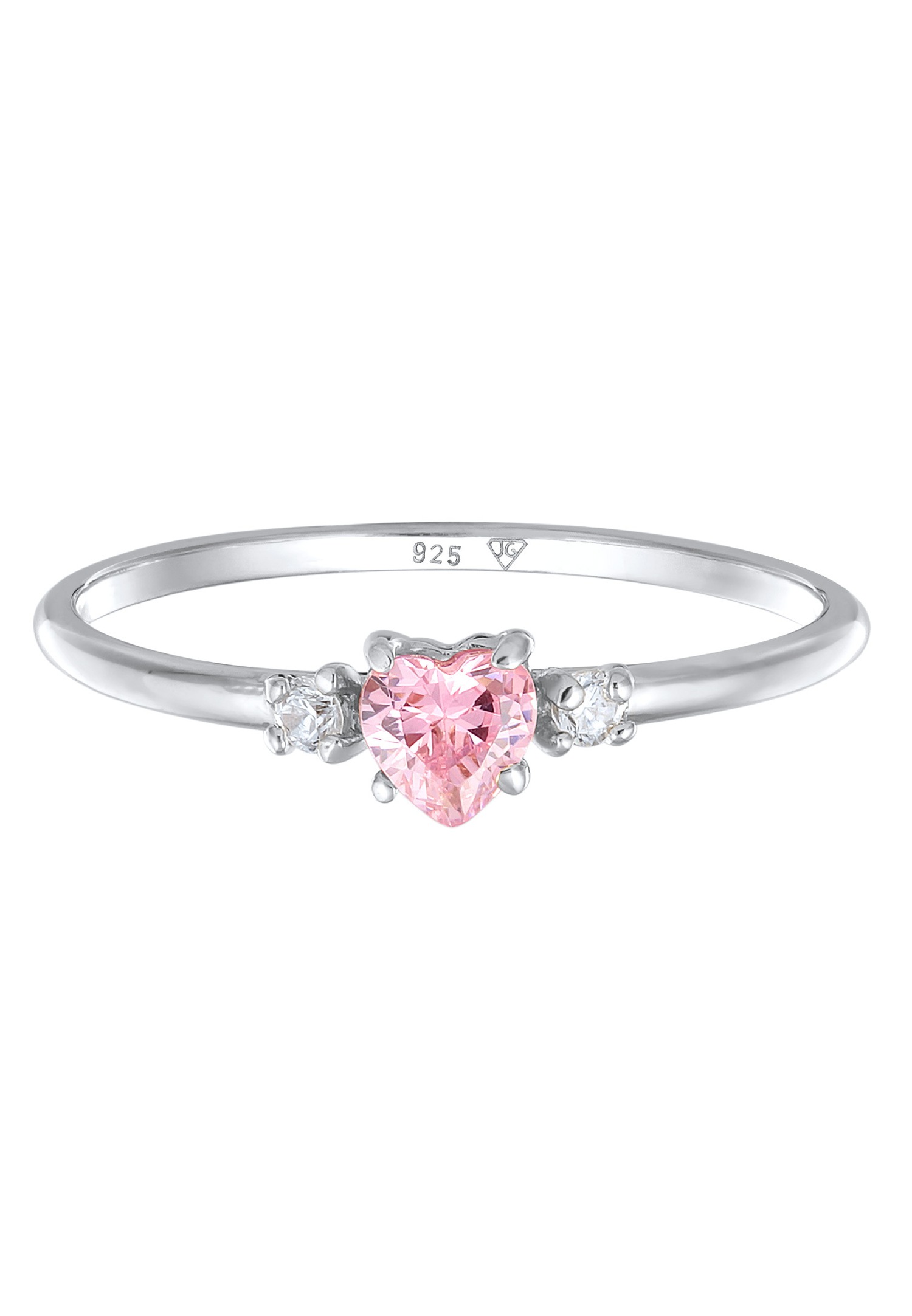 Elli Femmes Bague de fiançailles Cœur avec cristal de zirconium en argent sterling 925