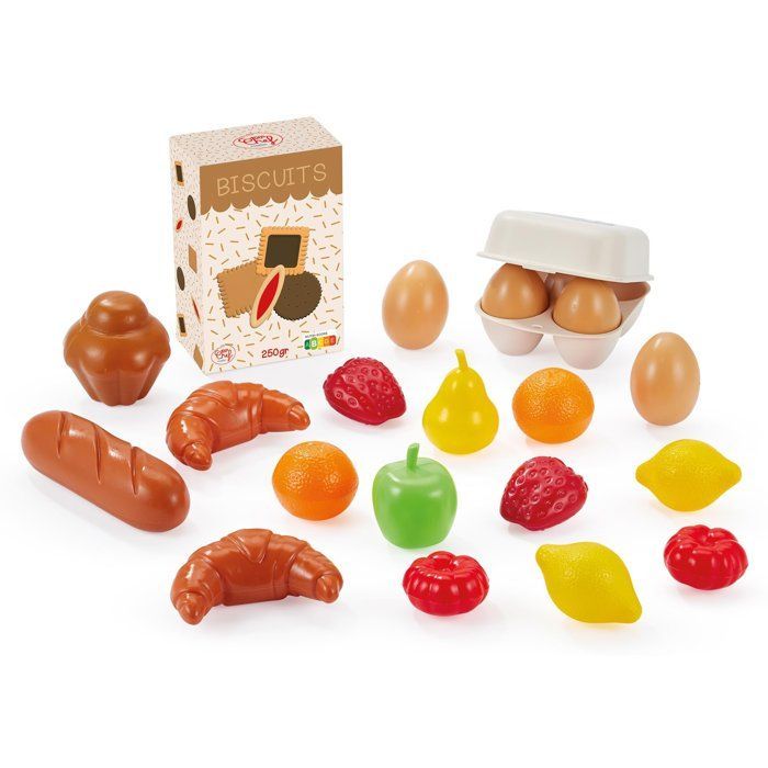 Chariot de courses garni - ECOIFFIER - 20 aliments - Dès 18 mois