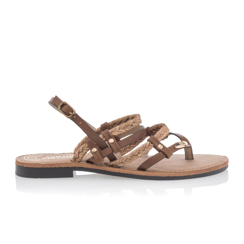 Brune sandaler med stringtruse til dame