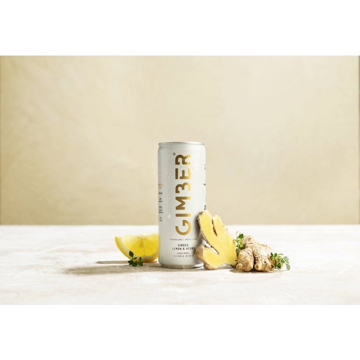Gimber - Original - Listo para beber - Lata - Jengibre, limón y hierbas - 12 x 250 ml