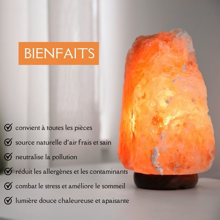 Himalayan Salt Lamp (4-6 kg) - 100% Natural Material - Hand-Carved - Cable and Bulb Included - Zen'Light