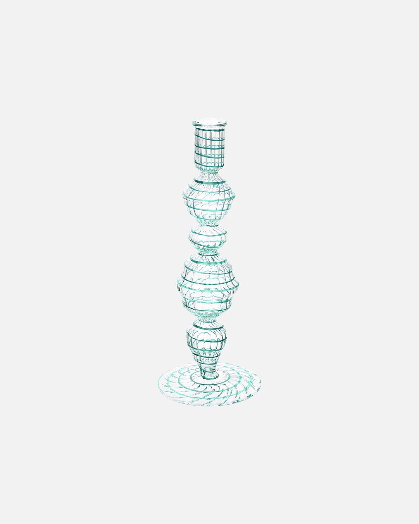 PIP Studio stakleni svijećnjak, spiralni, svijetloplavi – 1 komad
