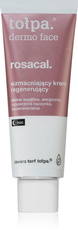 „Tołpa Dermo Face Rosacal“ regeneruojamasis naktinis kremas jautriai odai, linkusiai į spalvos pakitimus.