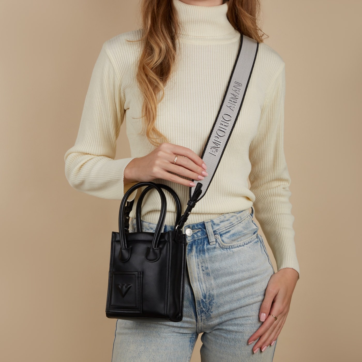 Emporio Armani torba za rame, crna - umjetna koža