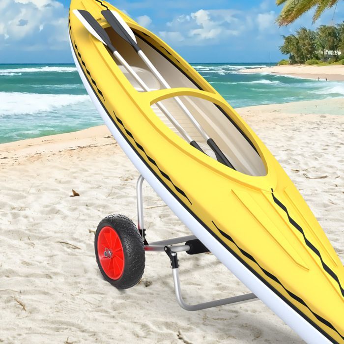 HOMCOM - Chariot de kayak - Aluminium - 70x40x42cm - Noir