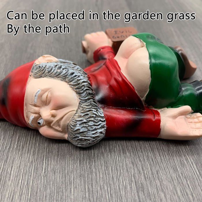 Nain de Jardin Drôle Décoration De Statue De Nain De Jardin Nain Ivre Statue de Jardin Figurine Naine Extérieure Sculpture