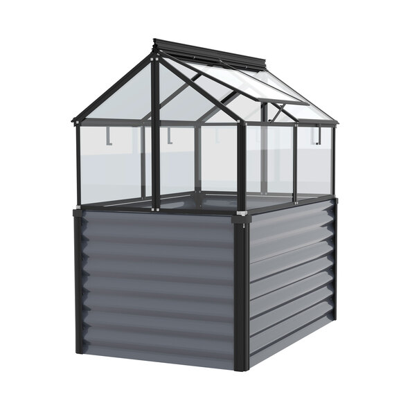 Gaia Jumbo verhoogd plantenbed, veiligheidsglas, graniet/zwart