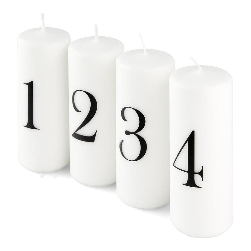Vie Home adventsljus 4-pack 12 cm, 1-4 ljus vita