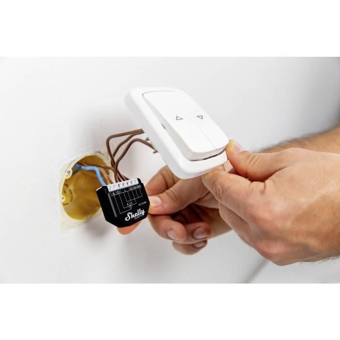 Roller shutter actuator - SHELLY - Wave Z-Wave+ - Wired electric - Black - Remote control