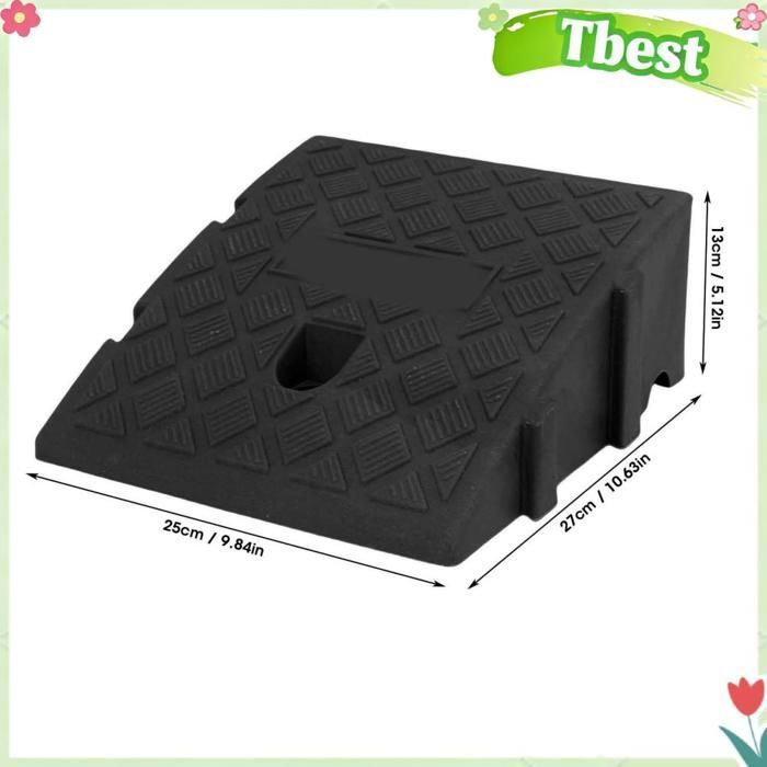Tbest 2 rampe per marciapiede, altezza 13 cm, portata 4409 libbre, elevata capacità di carico, rampa per auto in PE resistente, carico moto, colore nero