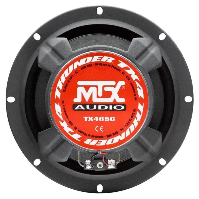 Altavoces coaxiales para coche MTX TX465C de 2 vías, 16,5 cm, 80 W RMS, con 4 conos de pulpa de celulosa.
