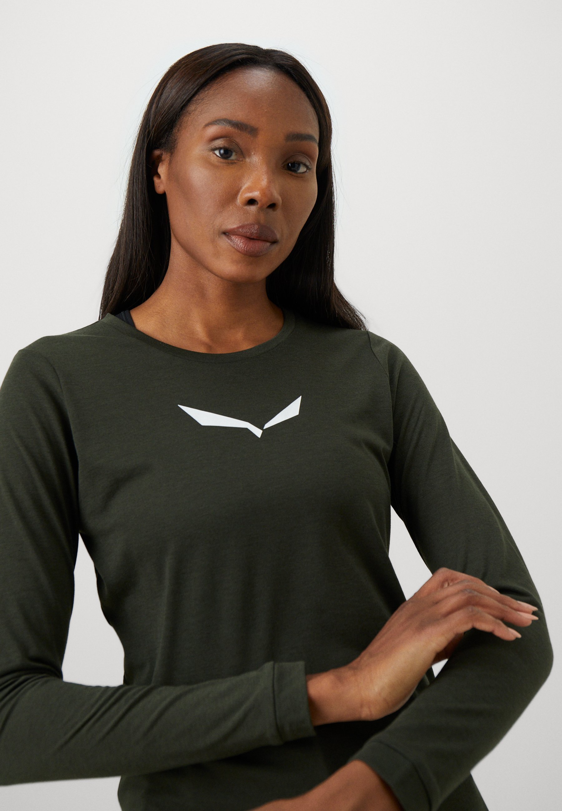 Salewa EAGLE DRY TEE - Top met lange mouwen - donker olijfgroen