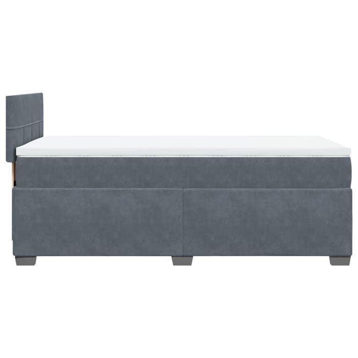 Struttura letto con materasso - Maison Exclusive - Velluto grigio scuro - 80x200 cm - Massimo relax