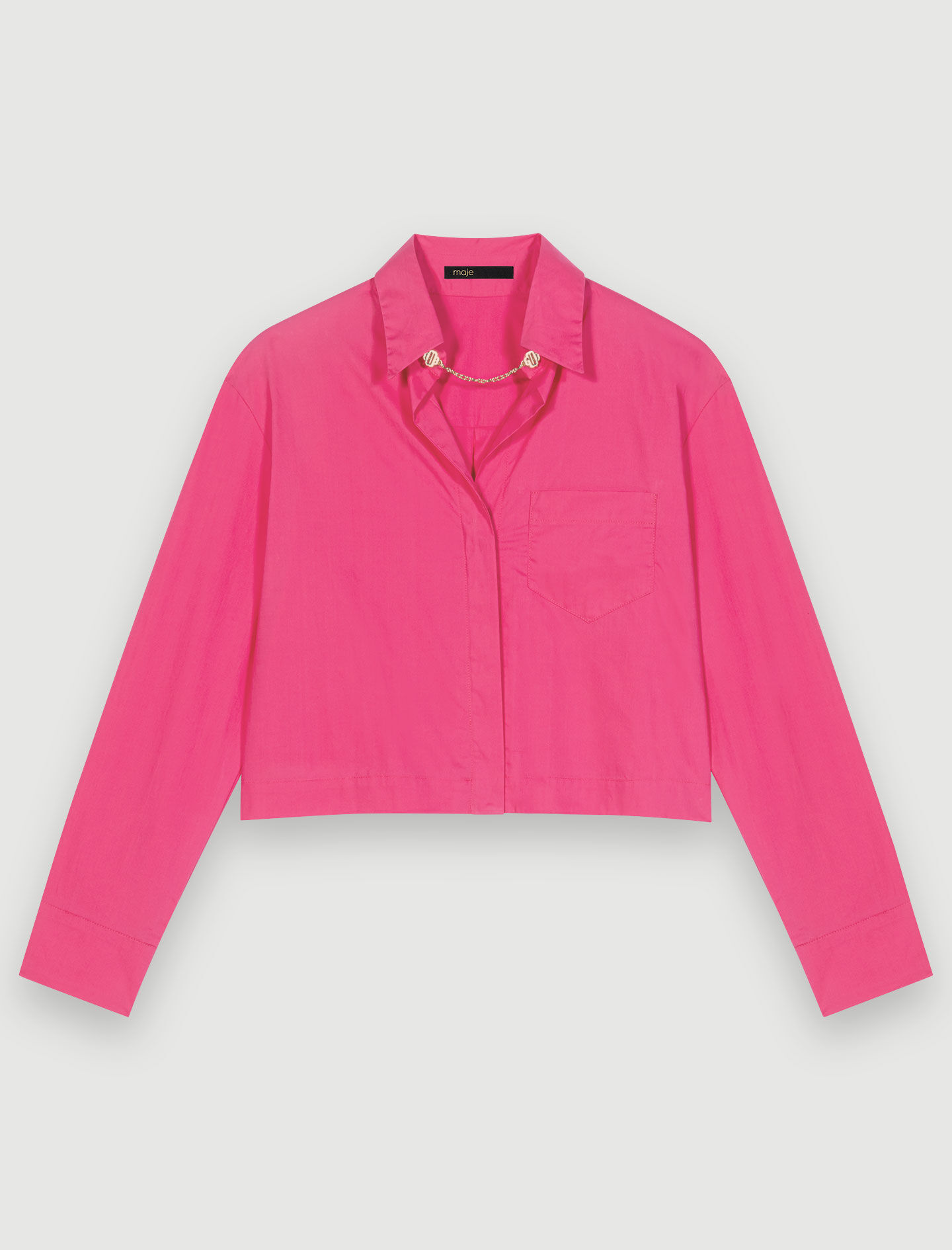 Katoenen crop top - Fuchsia