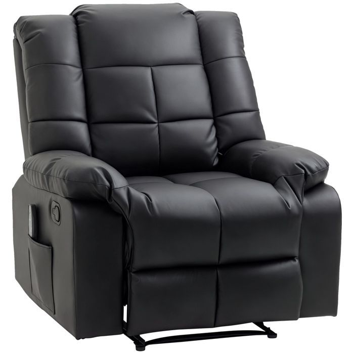 HOMCOM - Sillón reclinable de masaje - Piel sintética - 94x99x99cm - Negro