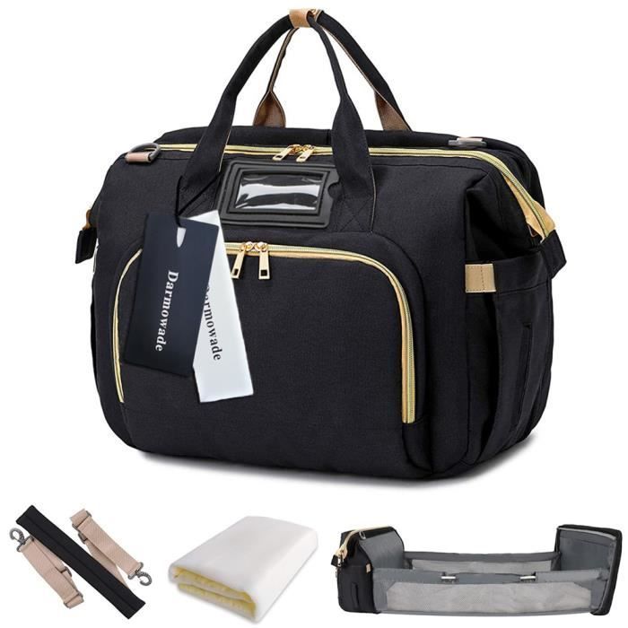 Bolso cambiador para bebé, bolso cambiador multifuncional impermeable, bolso cambiador portátil de viaje con compartimento para cuna.