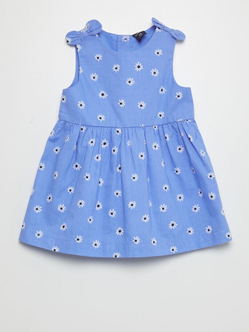 Mouwloze jurk met patroon - BLAUW