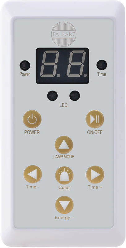 Máscara facial terapêutica de LED PALSAR7 branca.