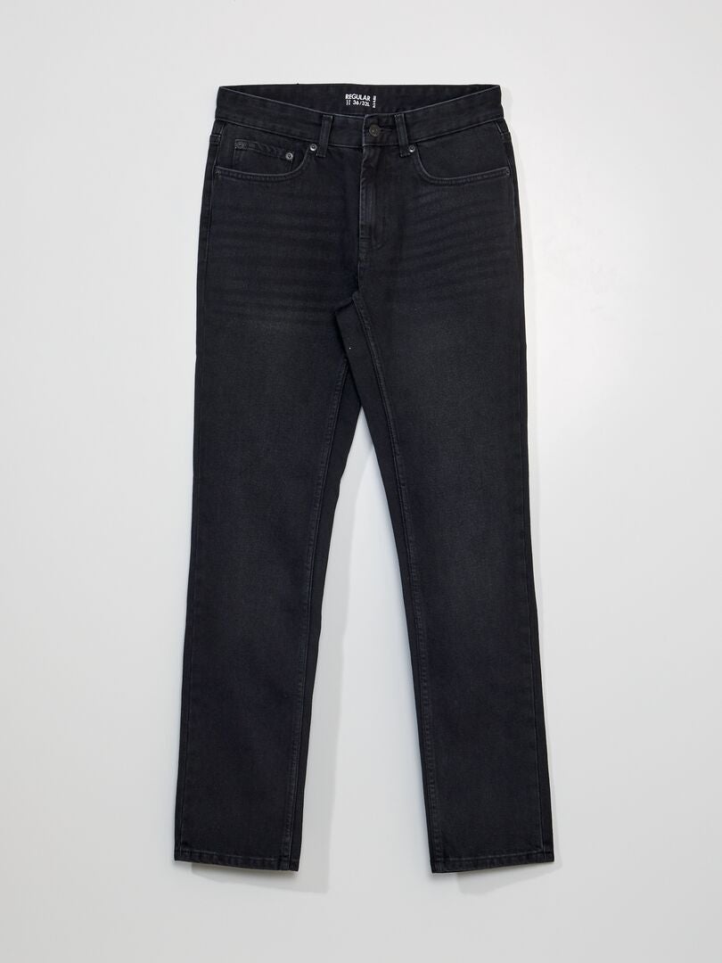 Calça jeans reta - L32 - CINZA