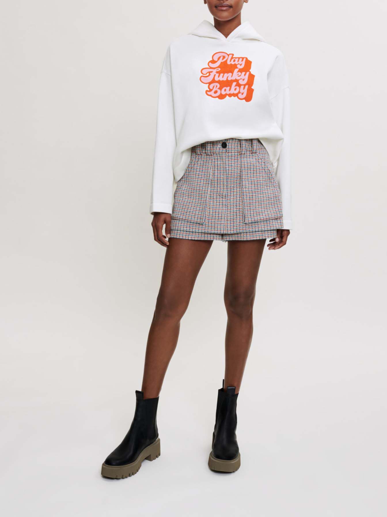 Sweatshirt met borduursels uit de jaren 70 - Wit