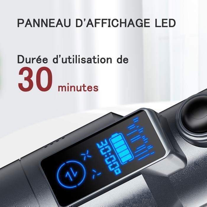 Aspirateur à Main Sans Fil Rechargeable - SmartAI H5 - 145W/17000Pa - jusqu 30 Mins - Affichage LED - Voiture,Maison,Poils d'animaux