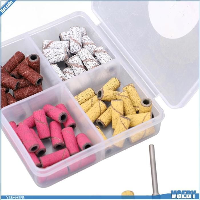 Ashata 60 strisce abrasive per fresa per unghie per nail art, cappucci abrasivi, rimozione della pelle morta, manicure, levigatura, profumo, poggiamano