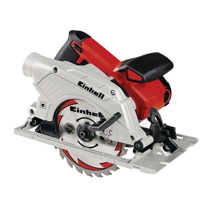 Einhell TE-CS 165 165mm Circular Saw (1200W, Auxiliary Handle, Dust Extraction Adapter) Supplied with 24-tooth blade