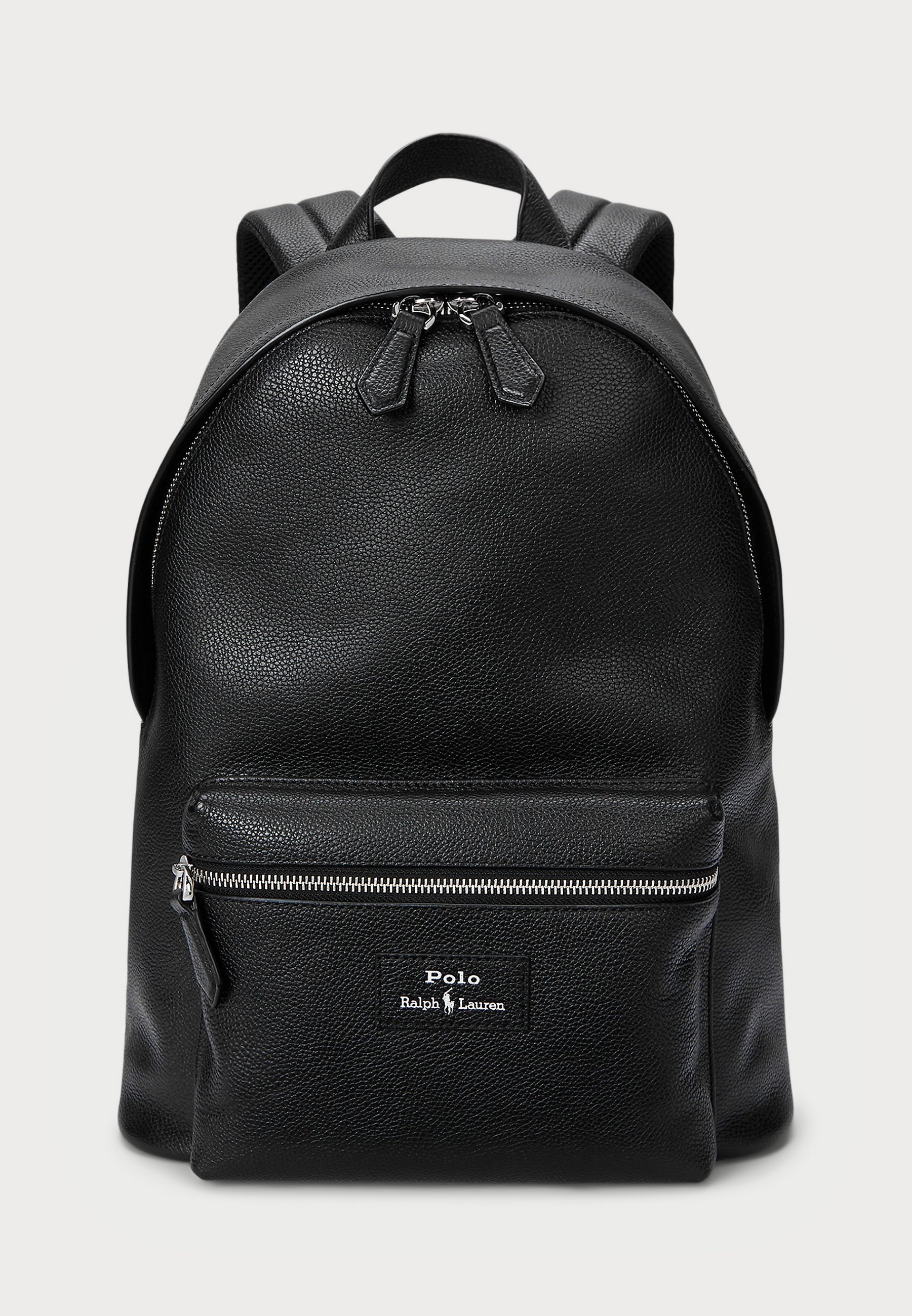LEATHER BACKPACK - Ryggsekk - blackPolo Ralph Lauren