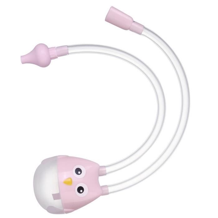 SALALIS Aspiratore nasale manuale per neonati, a forma di gufo, robusto, durevole, set per la cura del bambino, blu e rosa