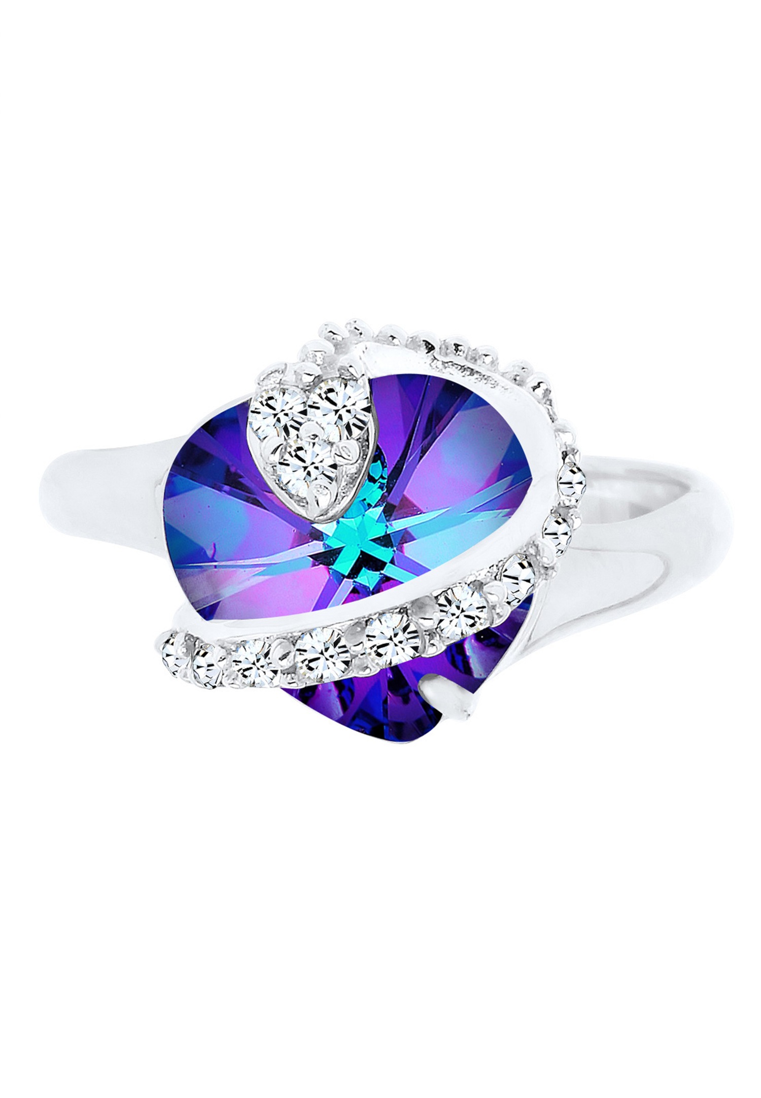 Elli Femmes cœur cristaux en argent sterling 925