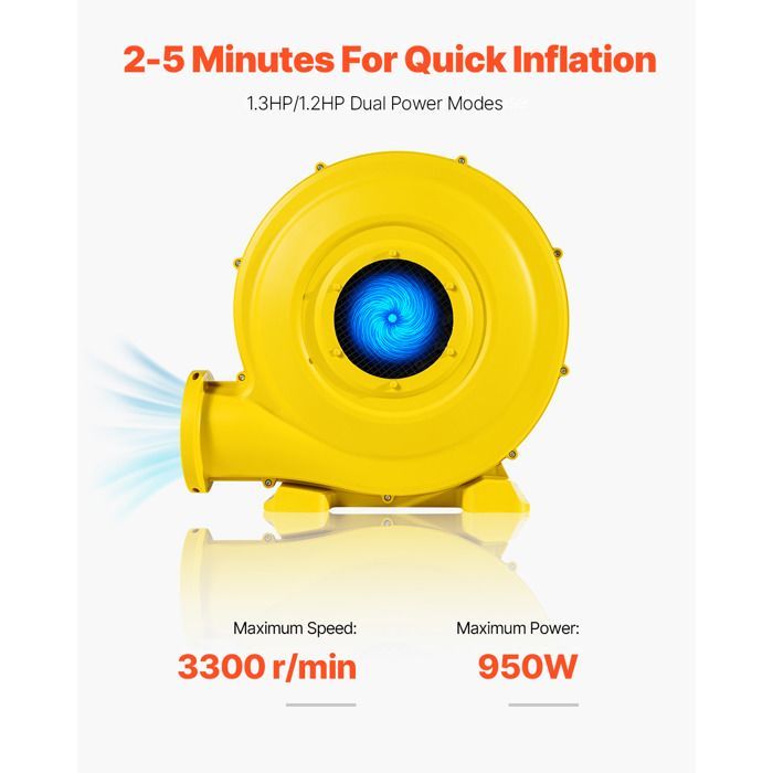 Soprador para infláveis - DUOKU - S-E9 MULTI - 870 W e 950 W - Ideal para castelos infláveis - Uso externo