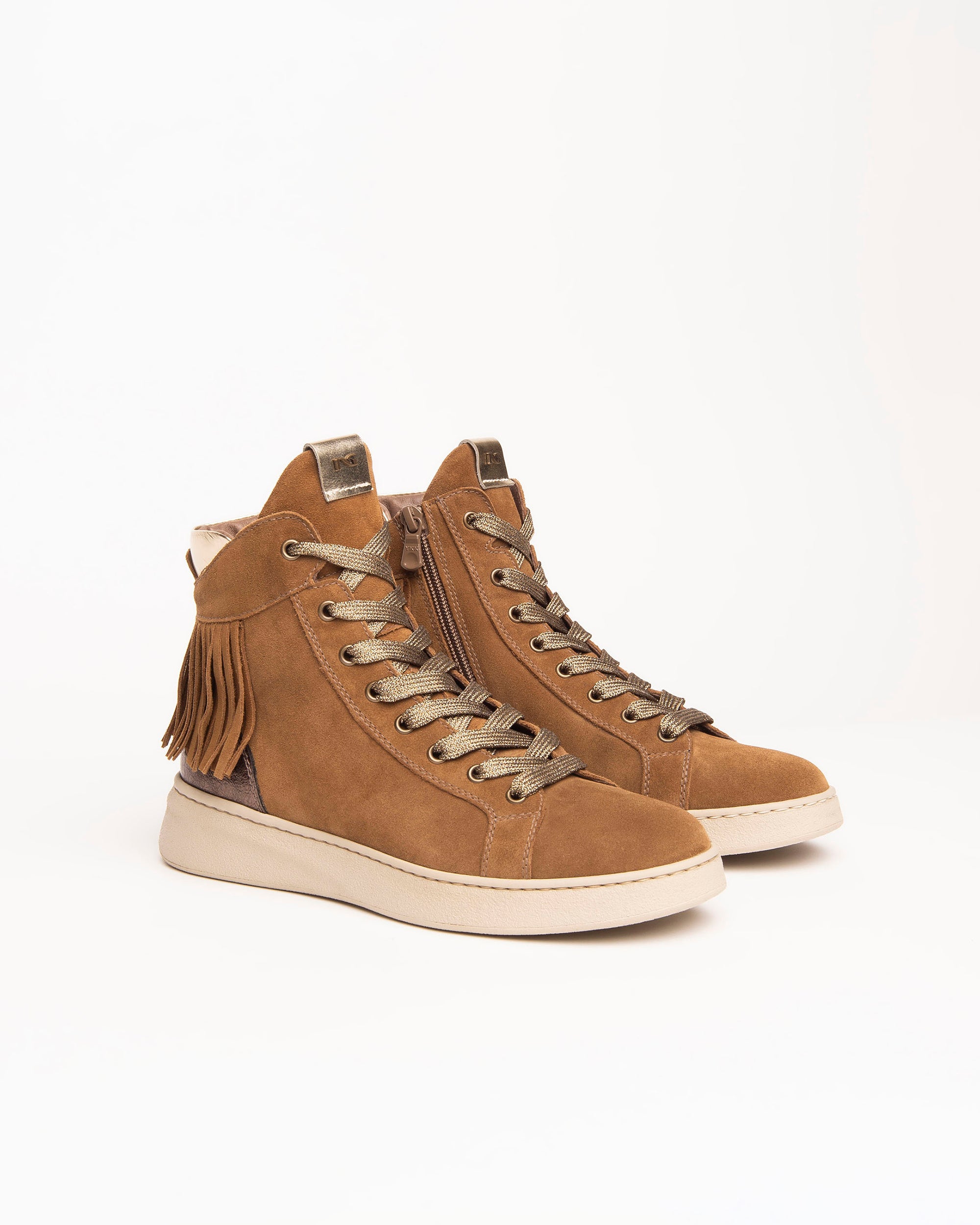  Baskets montantes pour femmes en cuir et daim