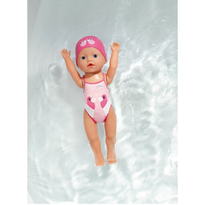 Baby doll - BABY BORN - My First Swim - 30cm girl doll - Non-removable outfit and cap - Bath toy - From 1 year old
