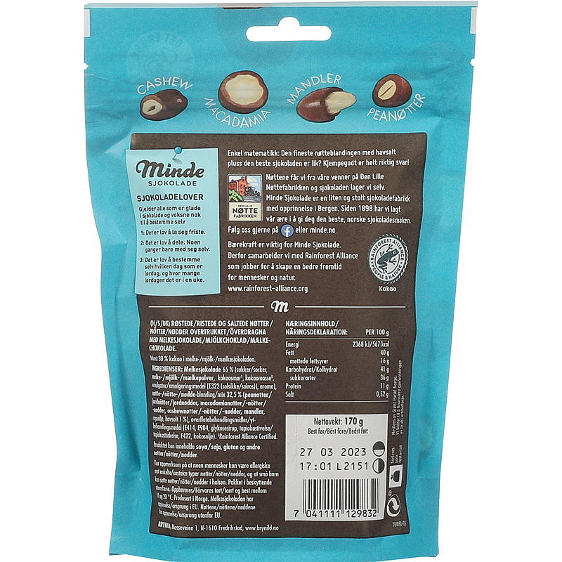 Minde Minde nøddeslik 170 g nøddeblanding