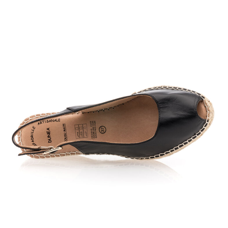Schwarze Espadrilles für Damen mit Seilsohlen