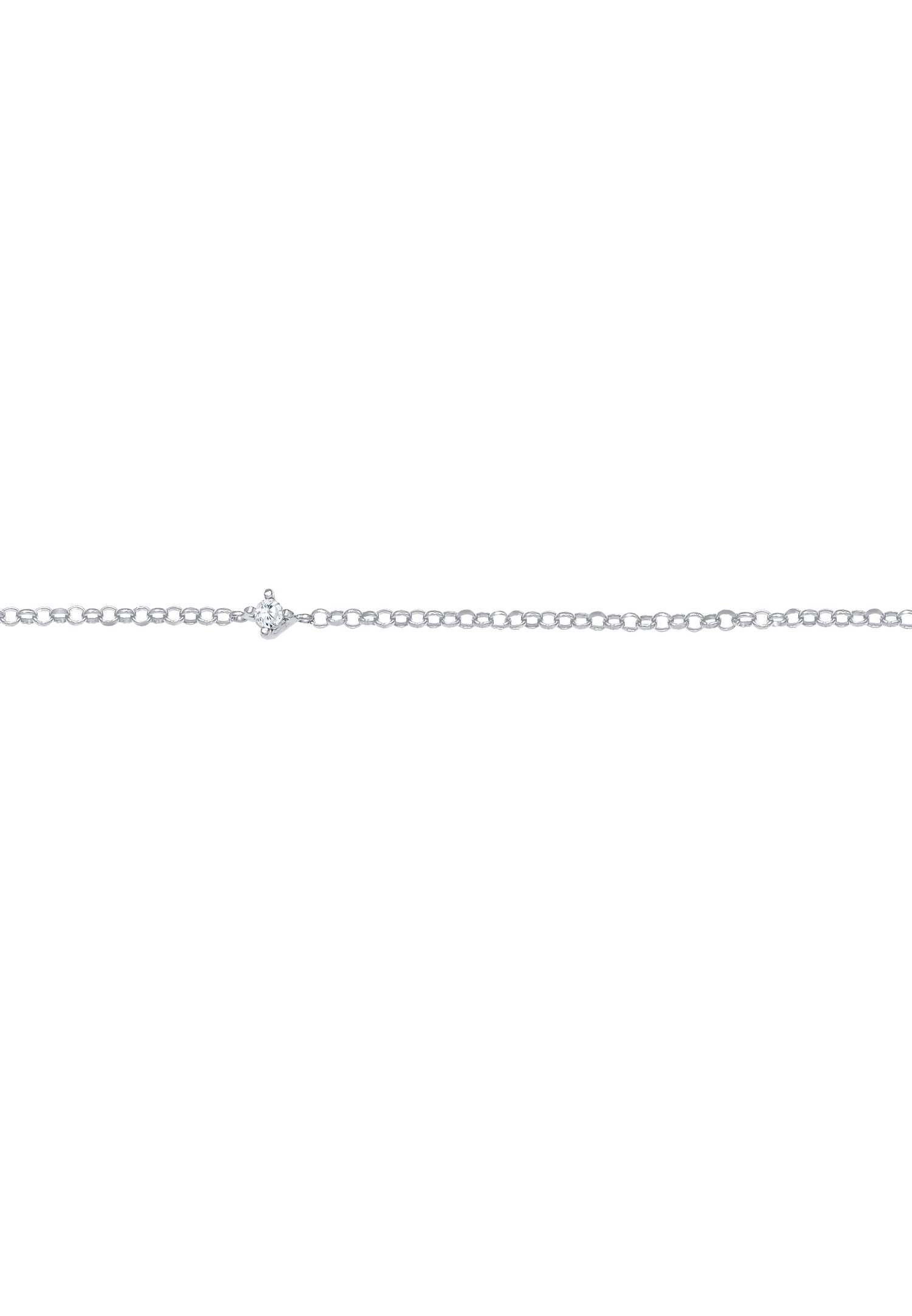 Elli Femmes Choker Solitaire avec Cristal de Zirconium en Argent Sterling 925