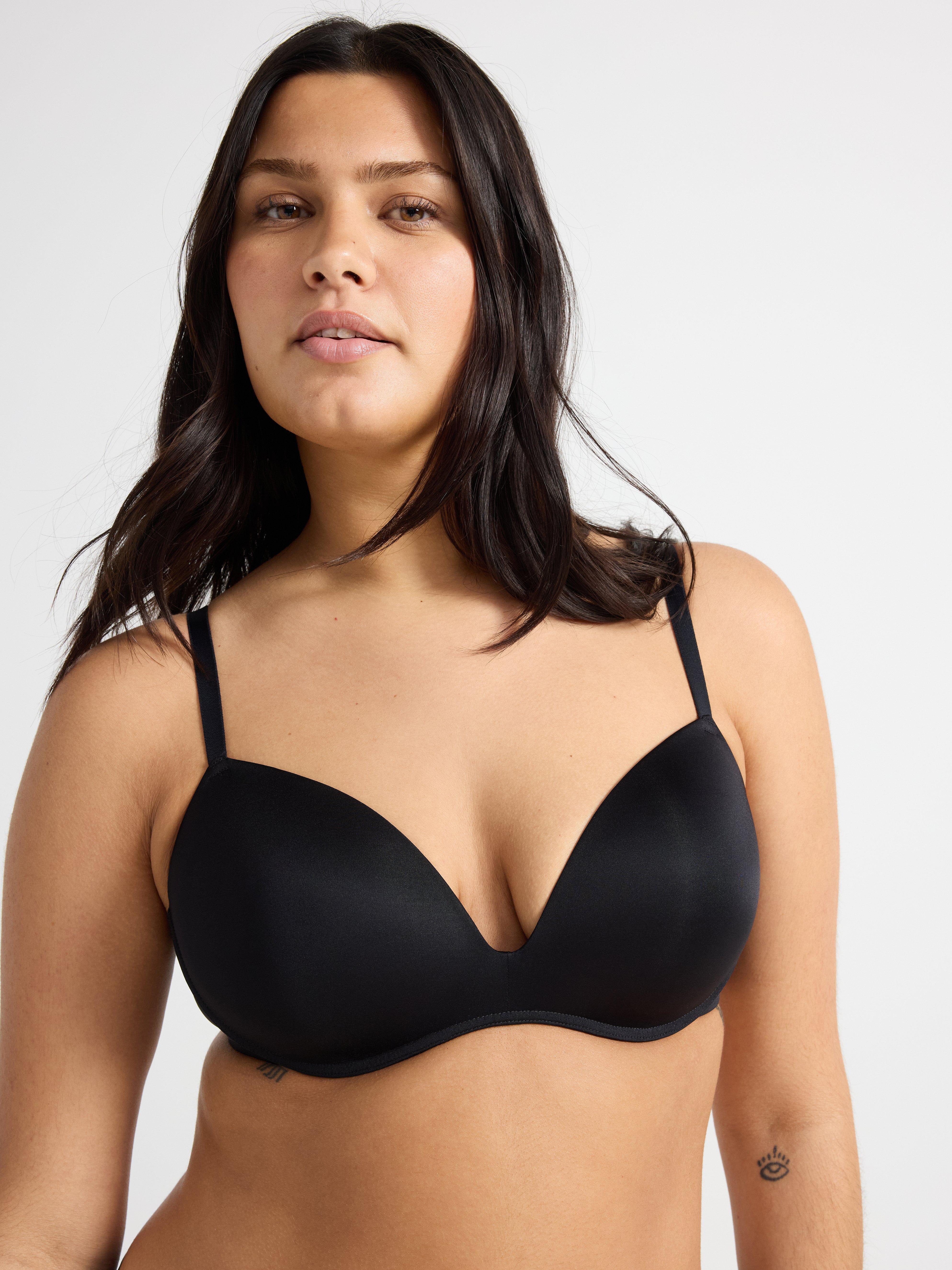 Bygellös bh med push-up svart