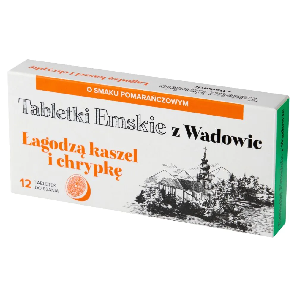 Tabletki Emskie z Wadowic, Smak pomarańczowy, Tabletki do ssania