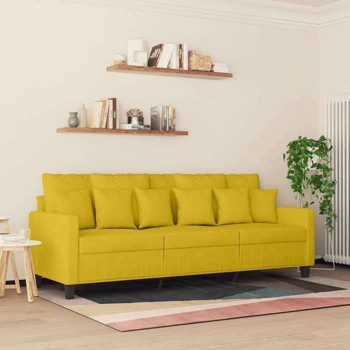 vidaXL Sofá de 3 plazas, sillón reclinable con cojines, asiento con reposabrazos y respaldo, sillón para TV de salón, 359319