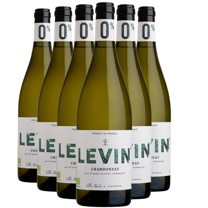 Villa Noria LEVIN Sans alcool Chardonnay 2024 - Sans Alcool - Vin Blanc du Languedoc - Roussillon (6x75cl) BIO Sans Alcool