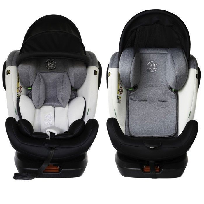 ZELI Siège-auto évolutif i-Size pivotant 360° enfants de 40 à 150 cm 0-36 kg Isofix Top Tether Gris sans canopy