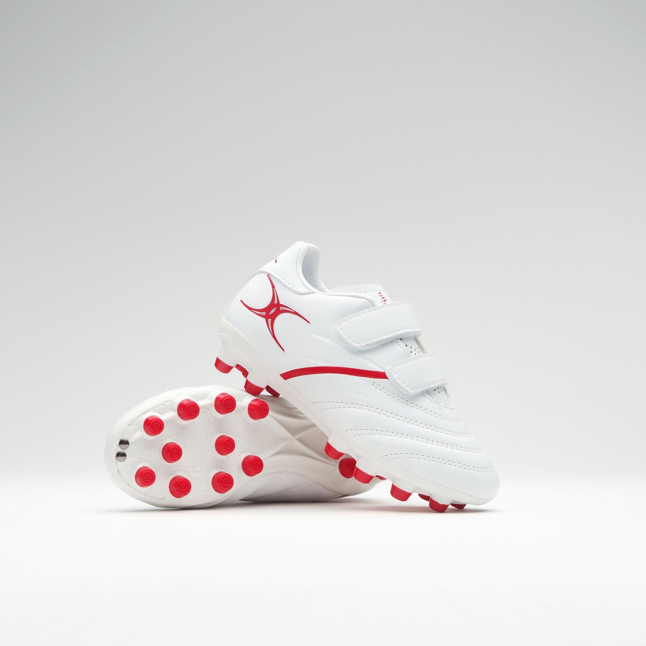 Scarpe da rugby - Ragazzi - GILBERT - SIDESTEP X20 - Bianco/Rosso - Taglia 31 - Tacchetti sagomati