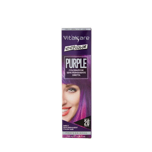 Tinta de cabelo semipermanente Vitalcare Vivid Color roxa 100ml