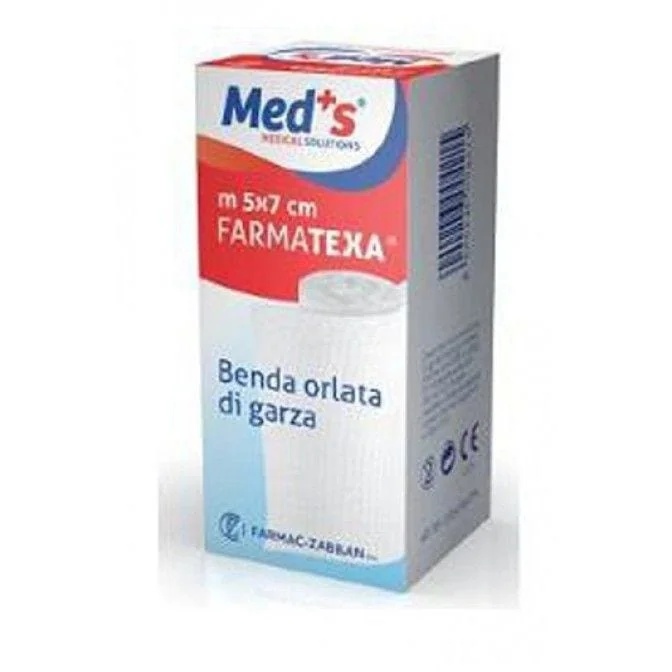 FARMAC-ZABBAN Med's Farmatexa 12/12 Gaze-Verband mit Rändern 5 m x 10 cm