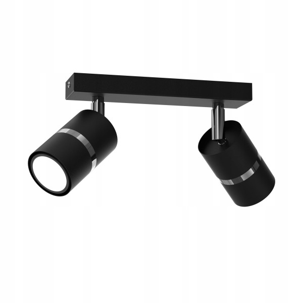 Lampa sufitowa plafon regulowane 2x gu10 czarny chrom
