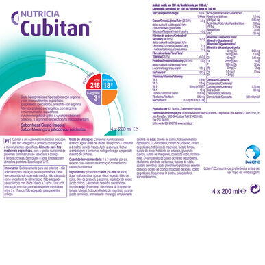 Cubitan Jahodový výživný nápoj Cubitan 4 x 200 ml 4 x 200 ml