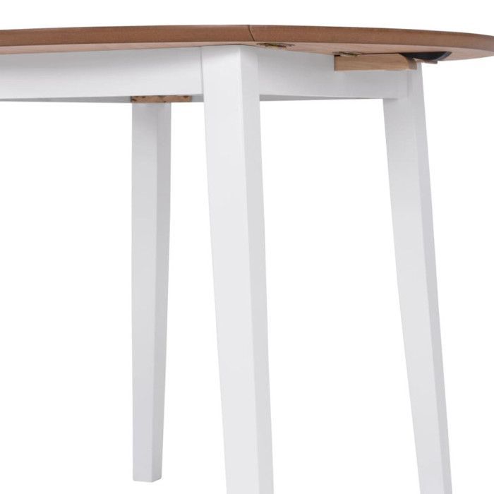 Mesa de comedor redonda plegable vidaXL, MDF blanco
